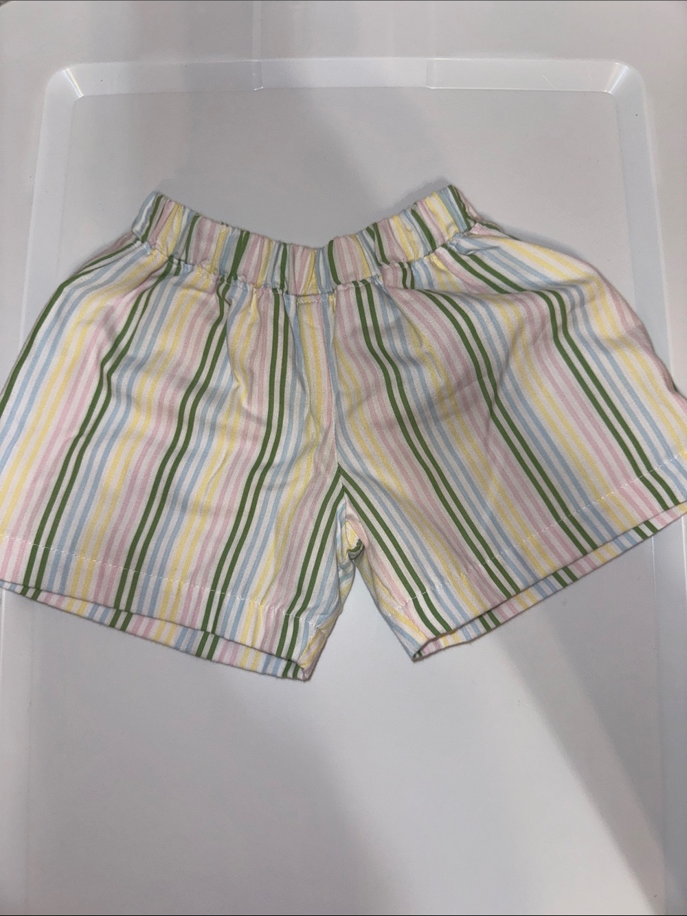 Striped Pastel Elastic-Waist Women’s Shorts